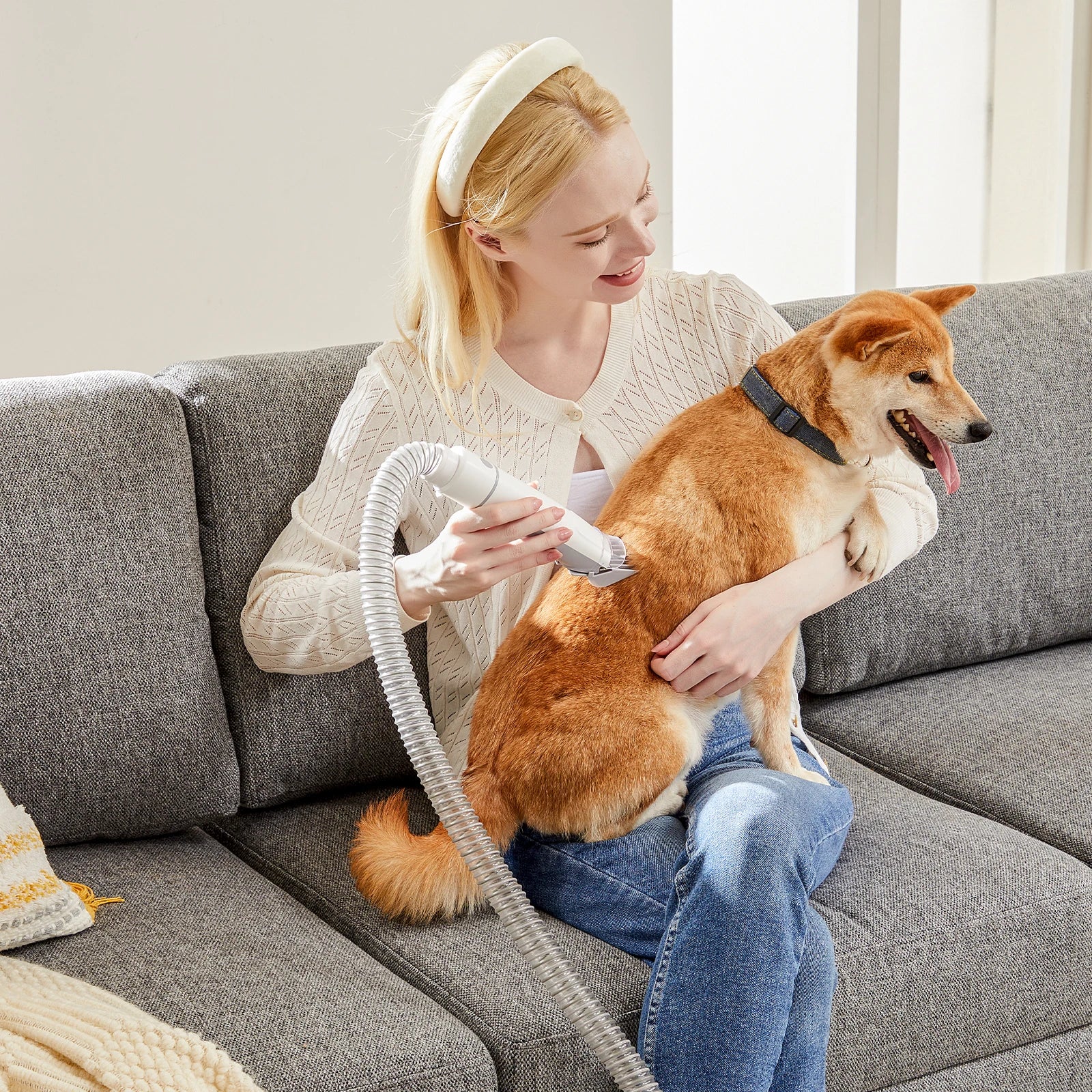 2.5L Pet Grooming Vacuum Kit – 3 Suction Modes, 5 Tools & Low-Noise Cordless Clippers