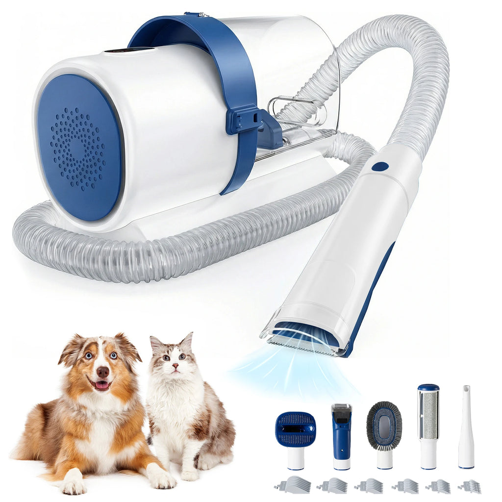 2.5L Pet Grooming Vacuum Kit – 3 Suction Modes, 5 Tools & Low-Noise Cordless Clippers